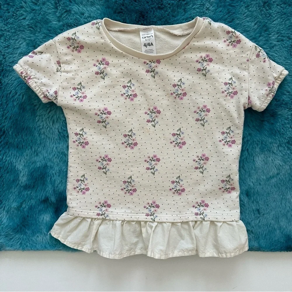 Carter’s Toddler Girl Short Sleeve Peplum Top Size 4T